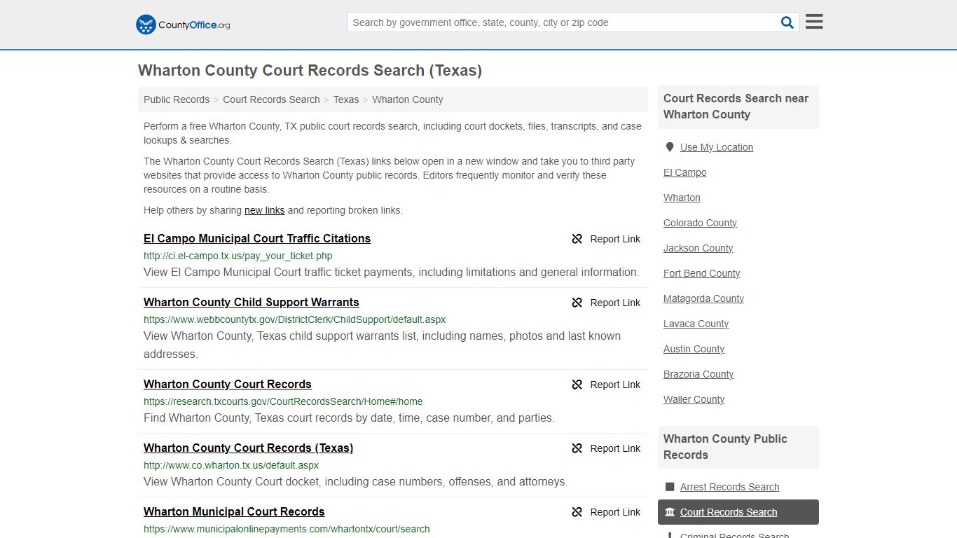 Wharton County Court Records Search (Texas) - County Office